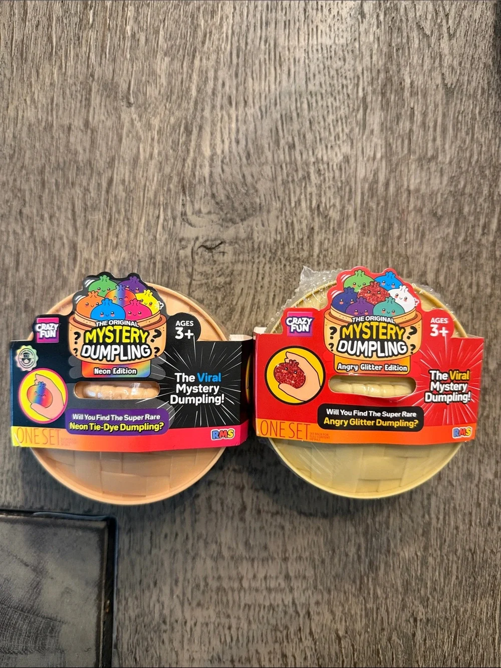 RMS Crazy Fun Mystery Dumpling Neon & Angry Glitter Bao Bun Squishy Bundle Set 2